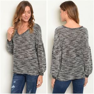 Space grey balloon sleeve top